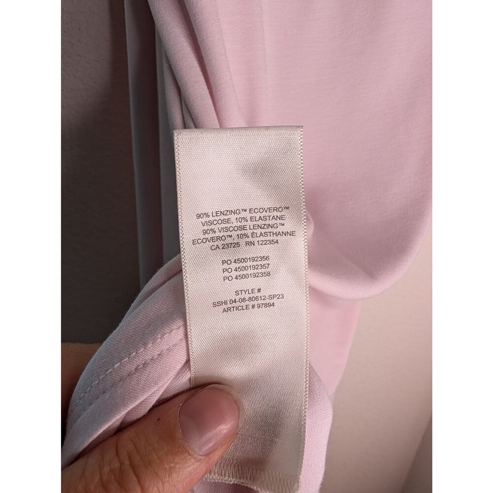 Aritzia Wilfred Saturn Mini Dress Pink Wrap Drapey Dress S Boho Summer Vacation - Picture 7 of 7
